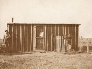 Claim Shack in Clay County, Kansas, about 1900.