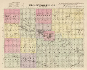 Ellsworth County Map by L.H. Everts & Co., 1887.