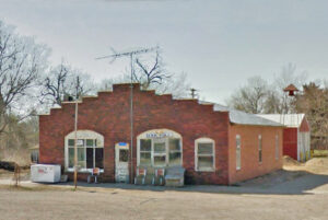 Old gas station and repair shop in Oak Hill, Kansas.