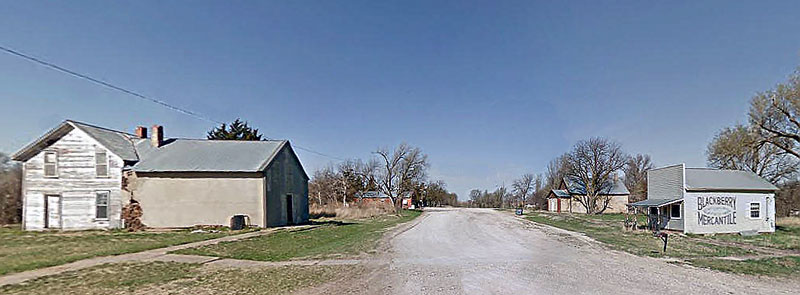 Oak Hill, Kansas Main Street, courtesy Google Maps.