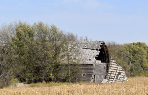 An old barn in Aulne, Kansas by Kathy Alexander.