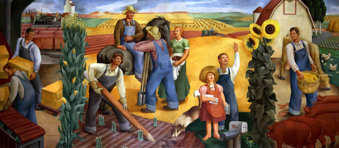 Kansas Farming Mural by Richard Haines, 1936 at the U.S. Courthouse, Wichita, Kansas.