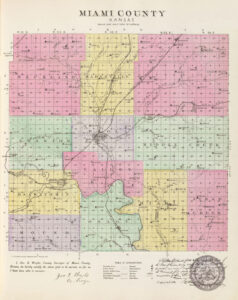Miami County Map by L.H. Everts & Co, 1887.