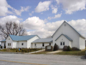 Methodist church in New Lancaster, Kansas.