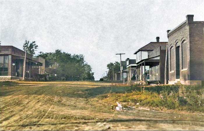 Herkimer, Kansas circa 1914 colorized.