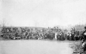 Delaware Indians baptized in Edwardsville, Kansas.