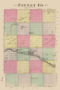 Finney County, Kansas Map by L.H. Everts & Co., 1887.