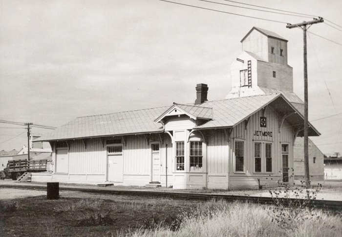 Atchison, Topeka & Santa Fe Railroad Depot in Jetmore, Kansas.