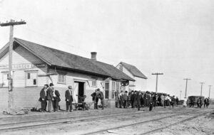 Missouri Pacific Railroad Depot in Bronson, Missouri, 1910.