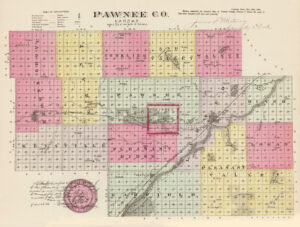 Pawnee County, Kansas Map by L.H. Everts & Co., 1987.