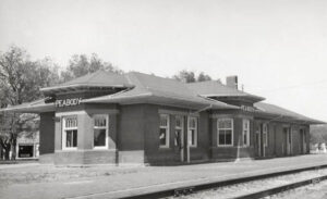 Atchison, Topeka, and Santa Fe Railway Depot in Peabody, Kansas.