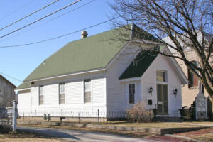 The first library in Peabody, Kansas now serves as a museum. It is listed on the National Register of Historic Places. Photo courtesy Kansas State Historical Society.