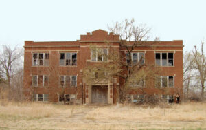 Bavaria, Kansas old high school by Kathy Alexander, 2009.