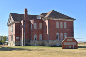 The old high school in Burns, Kansas now serves as a museum by Kathy Alexander.