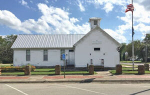 The old Little White Schoolhouse in Caney, Kansas.