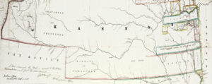 Kansas Indian Reserves, about 1855.