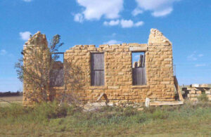The old Lost Creek Yauger School in Lincoln County, Kansas.