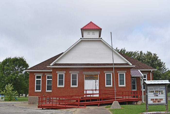 The old Vassar School in Osage County now serves as a community center, by Kathy Alexander.