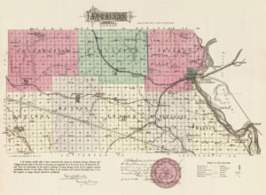 Atchison County, Kansas Map by L.H. Everts & Co.1887.
