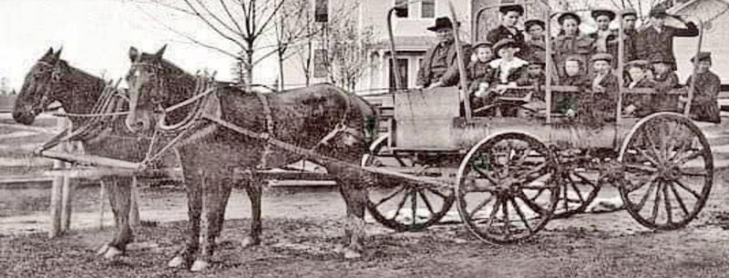 School bus in the early 1900s.