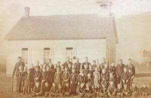 Ebenfeld School, in Marion County, Kansas, 1890.