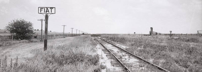 Atchison, Topeka & Santa Fe Railroad Sign in Fiat, Kansas.