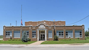 Old Prescott High School in Linn County, Kansas by Kathy Alexander.