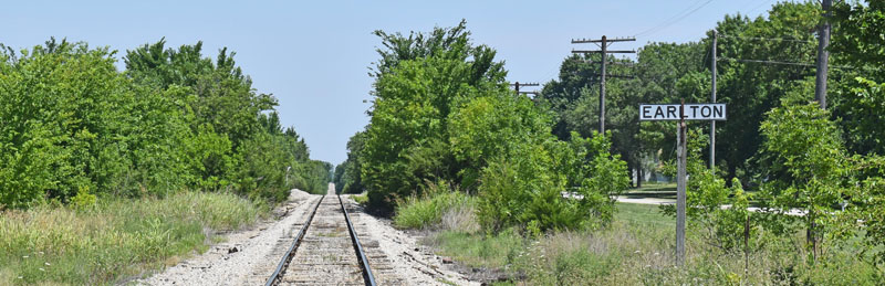 Railroad sign board in Earlton, Kansas by Kathy Alexander.