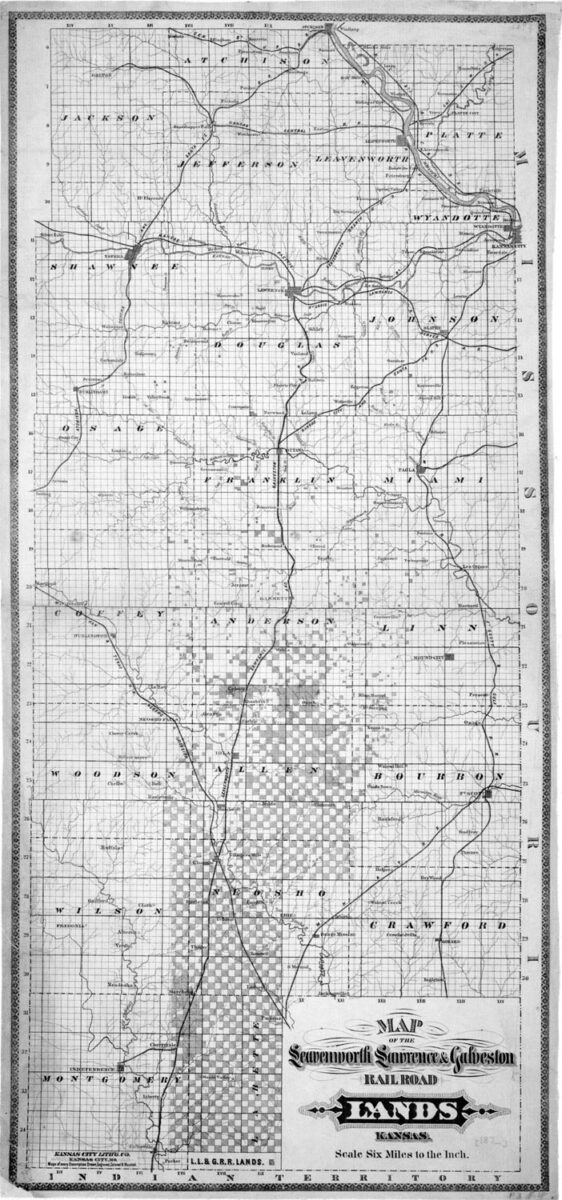 Leavenworth, Lawrence & Galveston Railroad lands, 1875