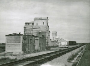 Atchison, Topeka & Santa Fe Railroad buildings in Rock, Kansas by H. Killam, 1964.