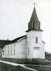The First Christian Church in Bonner Springs, Kansas was built in 1888. The building burned down in 1956.