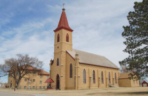 St. Anthony's Church & School in Schoenchen, Kansas by Kathy Alexander.
