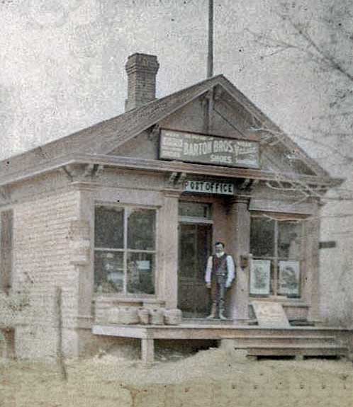 Tecumseh, Kansas Post office and general store, circa 1905.