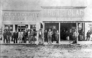 Stores in Concordia, Kansas in the 1880s.