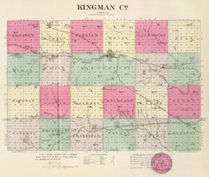 Kingman County, Kansas Map by Everts & Co., 1887.