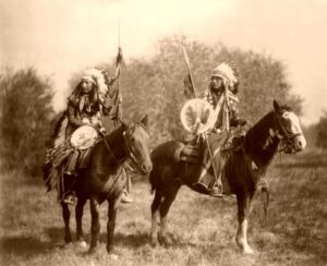Sioux Indians on Horseback, by Heyn, 1899.