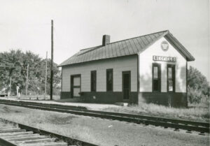 Missouri Pacific Railroad Depot in Refield, Kansas by H. Killam, 1956.