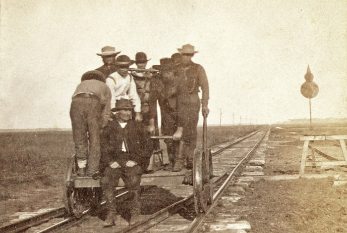 Section men near Salina, Kansas by Alexander Gardner.