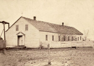 Osage Mission Catholic church, about 1870.