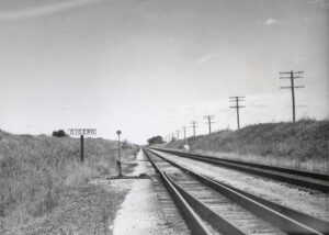 Atchison, Topeka & Santa Fe Railroad Sign, Cicero, Kansas by H. Killiam, 1965.