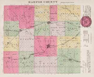 Harper County, Kansas Map by L.H. Everts & Co., 1887.