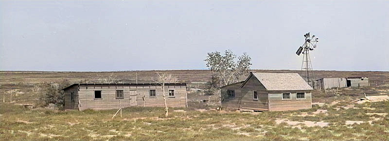 Abandoned farm in Hamilton County, Kansas by Russell Lee, 1939.