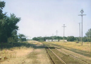 Missouri Pacific Railroad sign board in Roper, KS. by H. Killam, 1962.