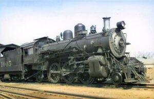 Atchison, Topeka, & Santa Fe Railroad Steam Locomotive in Syracuse, Kansas.