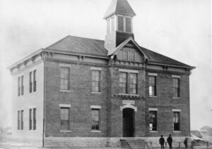 Buchanan School in Topeka, Kansas, about 1885.