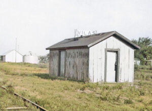 ATS&F Depot in Villas, Kansas by H. Killam, 1955.