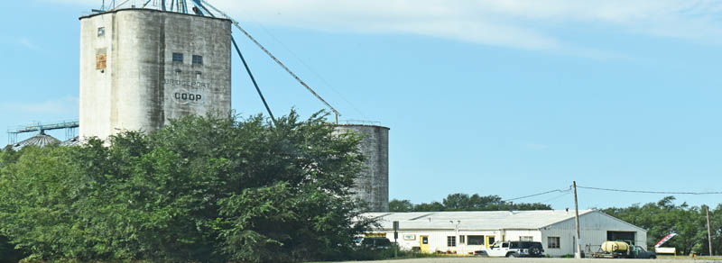 Bridgeport, Kansas Co-op Grain Elevator & Building. Photo by Kathy Alexander.