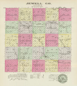 Jewell County, Kansas Map by L.H. Everts & Co., 1887.