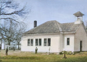 The old school in Amiot, Kansas is gone today.