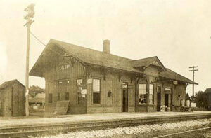 Atchison, Topeka & Santa Fe Railroad Depot in Colony, Kansas.